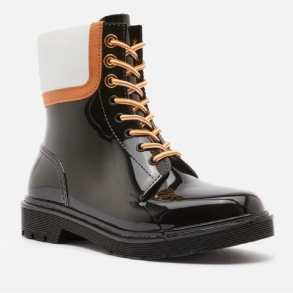See By Chloe Florrie Combat Rain Boots Size 35 Black